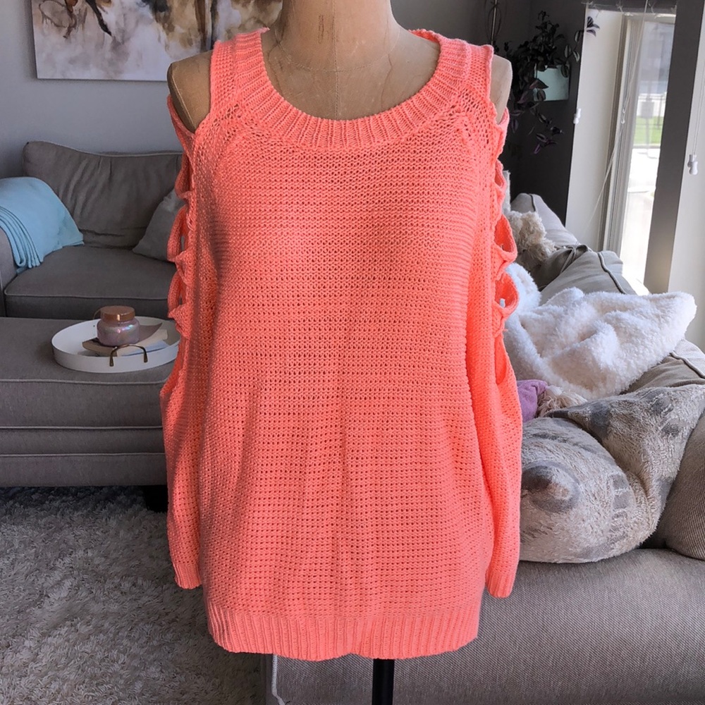 LF coral sweater size small
